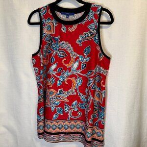 Avenue 9 Red/Multi-color  Sleeveless Paisley/Floral Top: Business, Summer